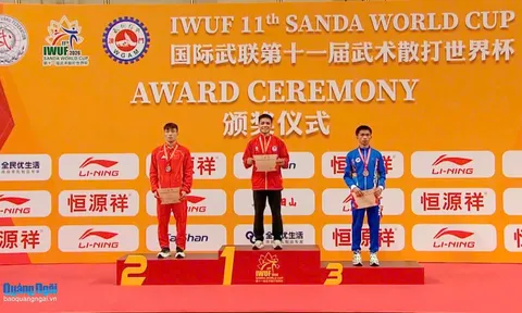 Võ sĩ Đinh Văn Tâm đoạt huy chương vàng Cúp Tán thủ thế giới 2026