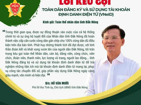 Chủ tịch UBND tỉnh Đắk Nông kêu gọi toàn dân đăng ký định danh điện tử