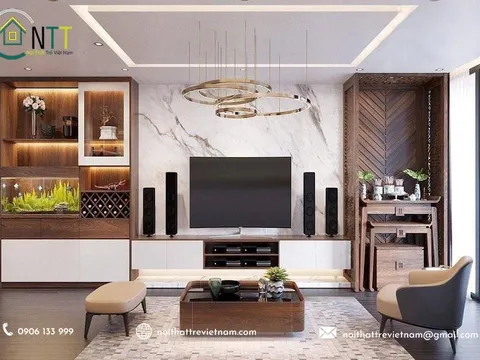 Những mẫu phòng khách kết hợp phòng thờ đem lại tài lộc, sung túc