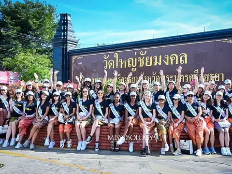 Đại diện Việt Nam - Vũ Quỳnh Như cùng các thí sinh Miss Heritage International 2023 tham quan thành phố Ayutthaya của Thái Lan