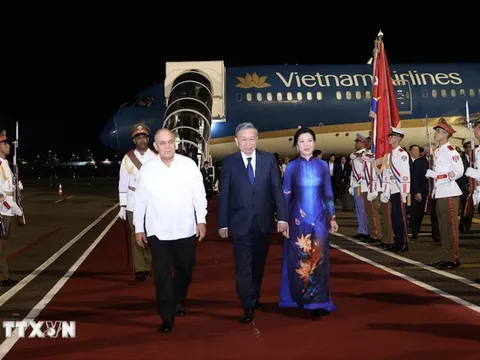 Tổng Bí thư, Chủ tịch nước Tô Lâm tới La Habana, bắt đầu chuyến thăm Cuba