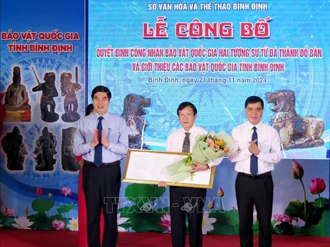 Công nhận bảo vật Quốc gia 'Hai tượng sư tử đá thành Đồ Bàn'