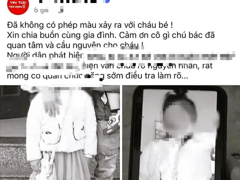 Điều tra vụ bé gái 8 tuổi tử vong, thi thể bị nhét trong bao tải