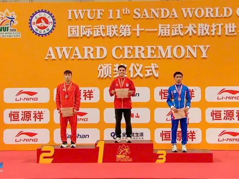 Võ sĩ Đinh Văn Tâm đoạt huy chương vàng Cúp Tán thủ thế giới 2026