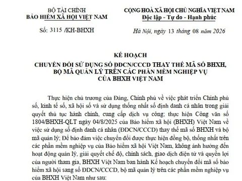 Từ 01/9/2026: Bảo hiểm xã hội Việt Nam bắt đầu chuyển đổi tài khoản VssID