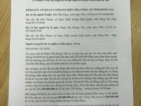 Định Quán – TP Đồng Nai: Vay 250 triệu, trả 7 tỷ vẫn còn nợ hơn 2 tỷ